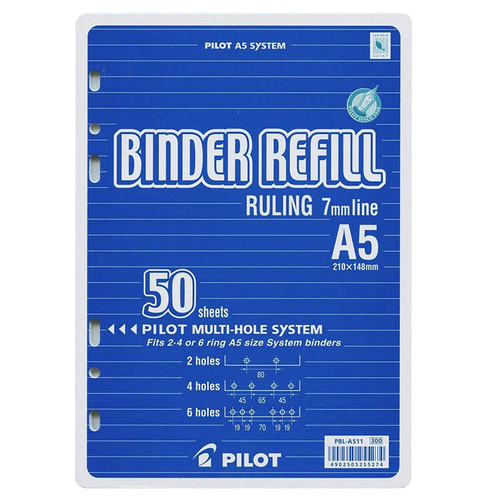 Pilot A5 Binder File System with 7mm Horizontal Ruled Lines - PBLA511