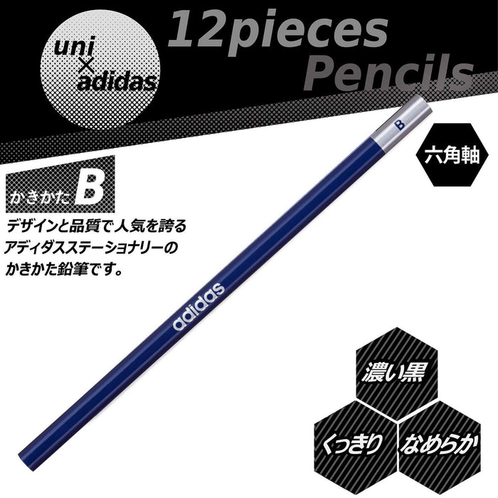 Mitsubishi Pencil Drawing Set Adidas Uni Ai02 B Hexagonal Shaft Silver Black 1 Dozen