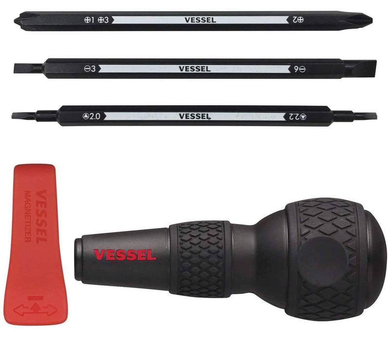 Vessel 220W-BC3C Ball Grip Driver - Versatile Tool for Phillips Flathead Triangular Screws