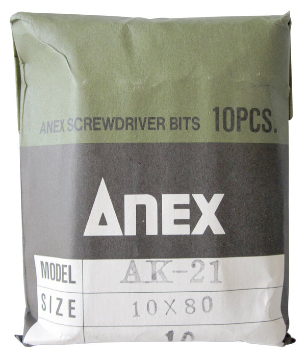 Anex Ak-21 10 件套手动冲击钻头套装，带 8 毫米六角单头