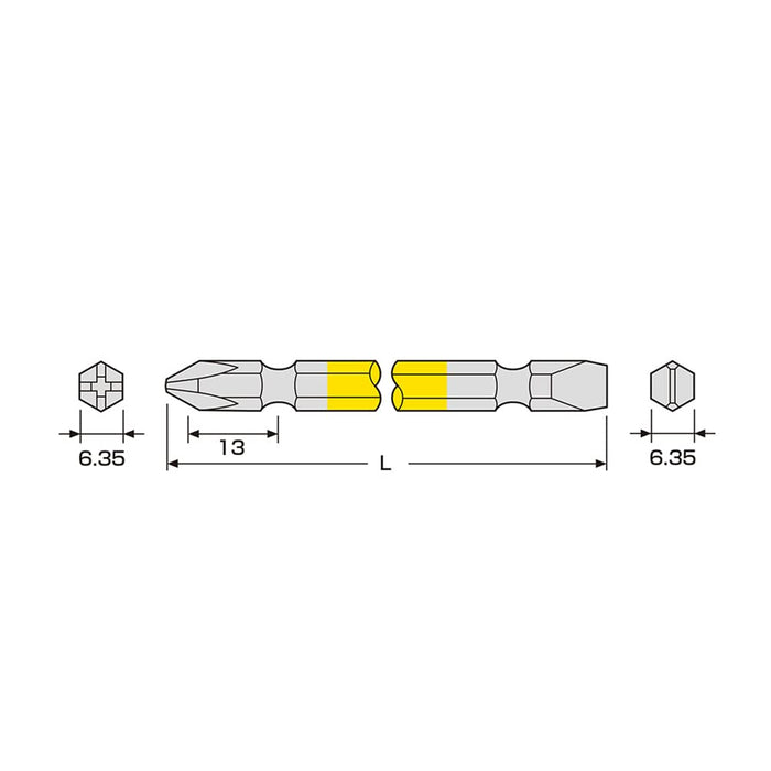 Anex Double Head Combination Color Bit +2/-6X110 Set of 2 ACPM-2110