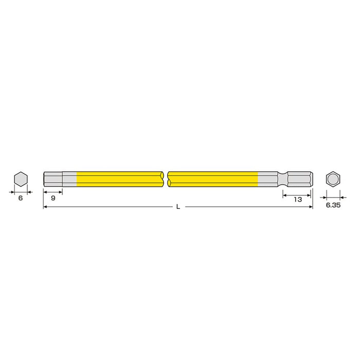 Anex Tool 六角扳手單頭 6mm 150mm 長度彩色批頭 - ACHX-6015