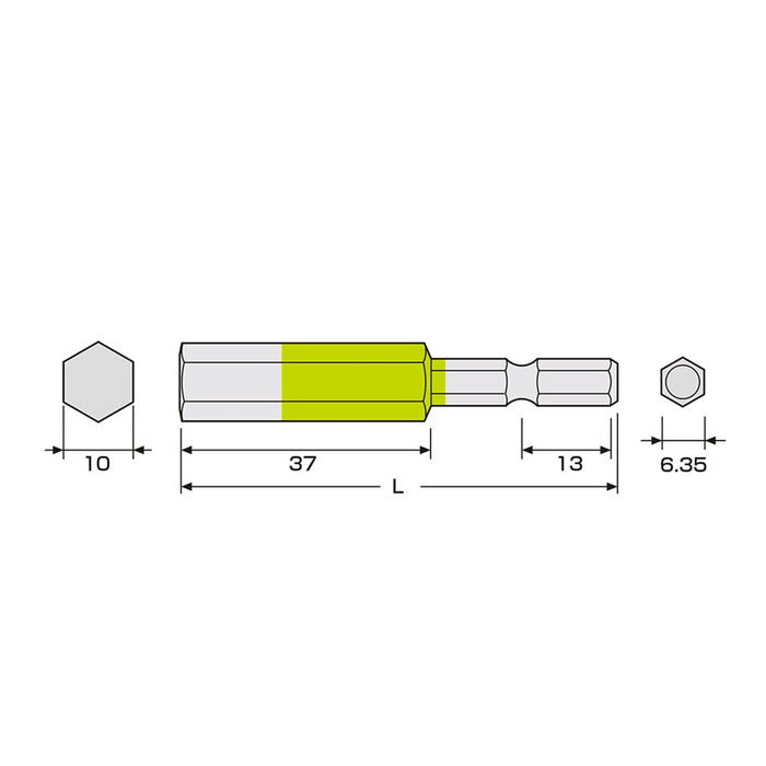 Anex Hexagonal Wrench Single Head 10mm x 65mm ACHX-1065 Tool