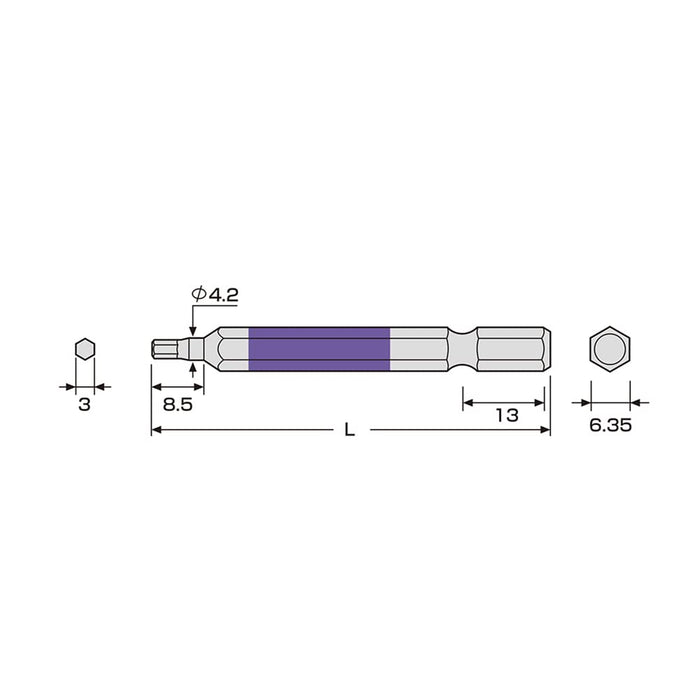 Anex 3mm x 65 六角扳手 單頭扁平 Anex 工具 ACHX-3065