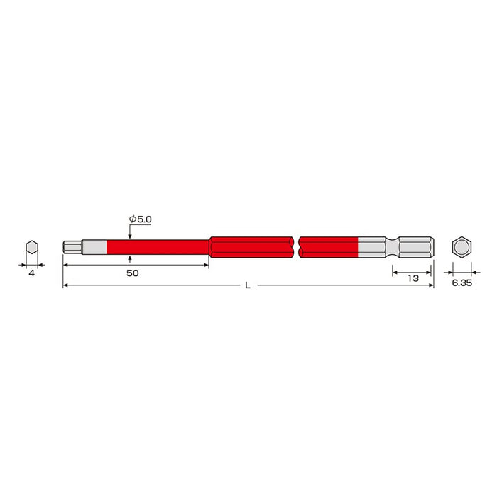 Anex 4mm Hexagonal Wrench Anex Single Head Tool - ACHX-4015 Width Across Flats