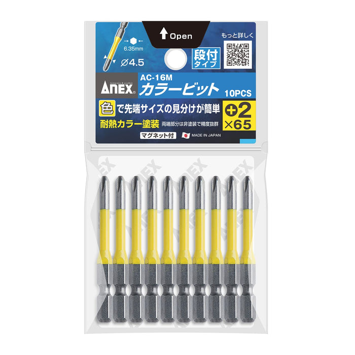 Anex with 10 Piece Color Bit Stepped +2X65 Tool Set - AC-16M