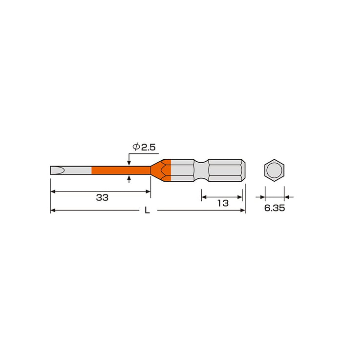 Anex Color Bits Stepped -2.5Mmx65 Tool Set of 2 Acmm-2565