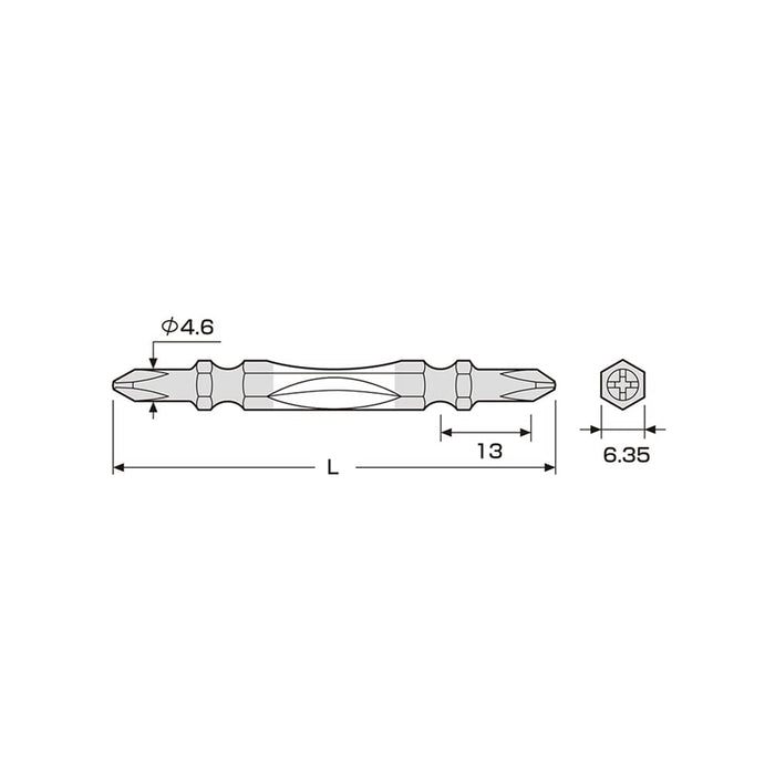 Anex Double Head Torsion Bit Slim 2X300 Color Actm-2300 Tool