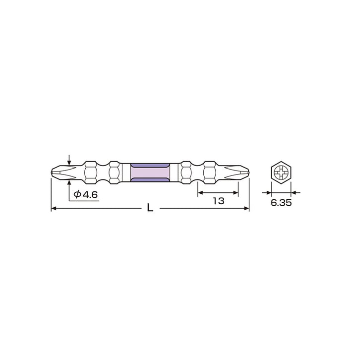 Anex Dragon Tough Bit Double Headed Slim +1 X 65  Set of 2 - Anex Tool Arts-1065