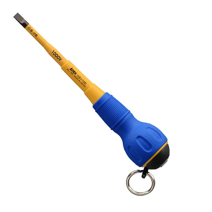 Anex Driver Tool Compatible with 1000V Slim Tip -6X100 Insulated Drop Prevention No.1785