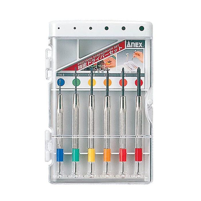 Anex Precision Screwdriver Set - 6 Piece Phillips and Flat Head with Case