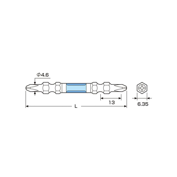 Anex Slim Plated Double-Head Ryutyo Bit Set +2X85 Set of 5 Tools