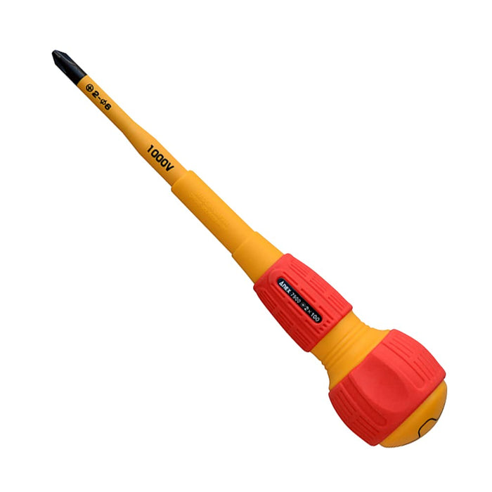 Anex Tool Annex Insulated Screwdriver 1000V Compatible Slim Tip +2×100 No.7900