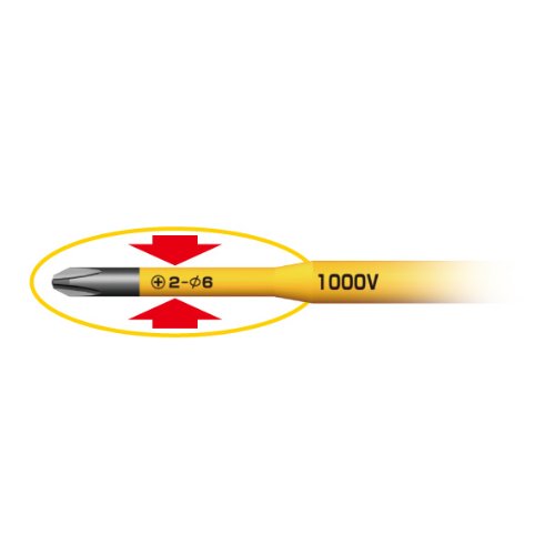 Anex Tool 配件絕緣螺絲起子 1000V 相容細尖 +2×100 No.7900