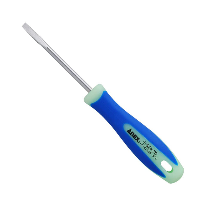 Anex Stainless Steel Screwdriver with Luminous Handle 5.5x75 No.1505 Tool