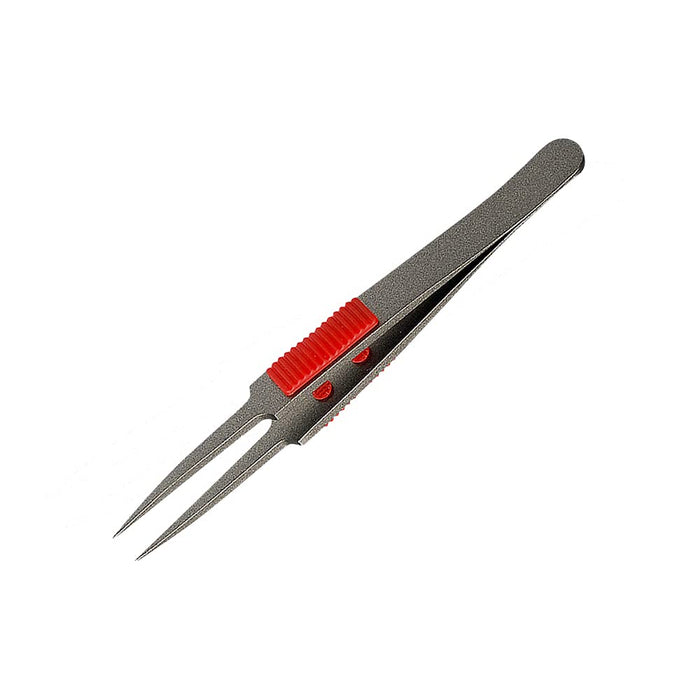 Anex Tool No.224 Ultra-Fine Sharp 115mm Tweezers with Grip Non-Adhesive Made of SUS410 - Annex