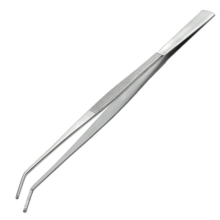 Anex No.159 Stainless Steel Serrated Tweezers with Curved Tip 300mm