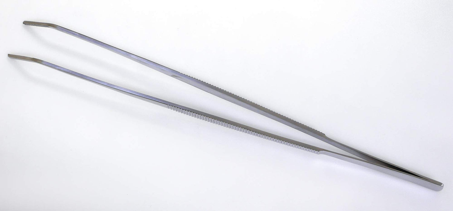 Anex No.159 Stainless Steel Serrated Tweezers with Curved Tip 300mm