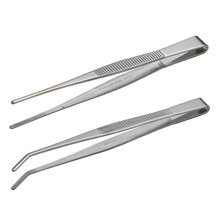 Anex Stainless Steel Serrated Tweezers Set - Anex - Straight/Bent Tip 150mm - ATW-S2 Tool