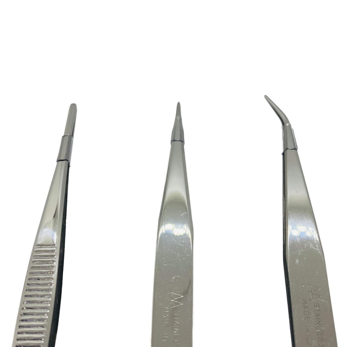 Anex Tools Stainless Steel Tweezers Set of 3 No. 1093 with Case - Annex Tool