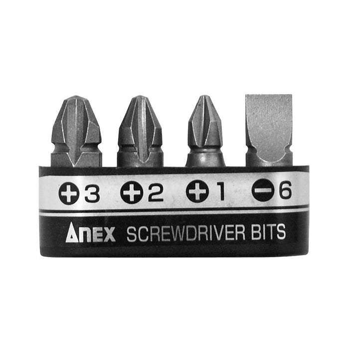 Anex Stool - Set of 4 Ultra Short Bits with Holder Phillips and Minus AK-51P-B4