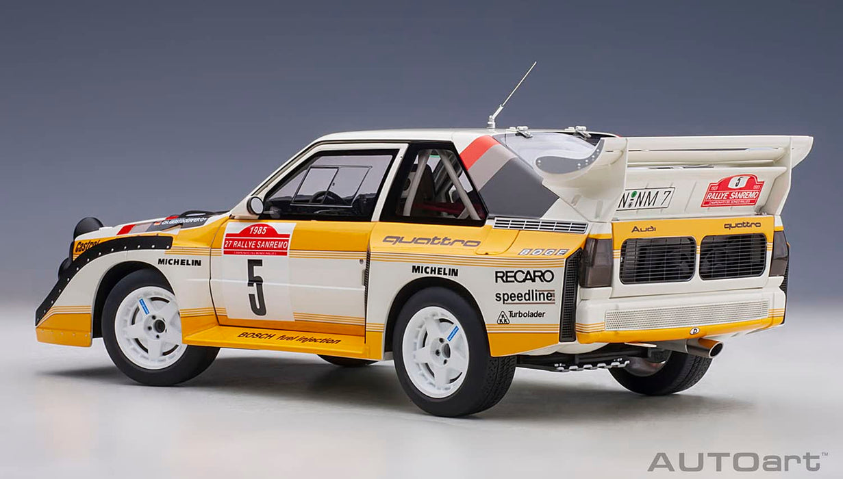 Autoart 奥迪 Sport Quattro S1 WRC 1985 年圣雷莫拉力赛冠军 1/18 比例模型 88503