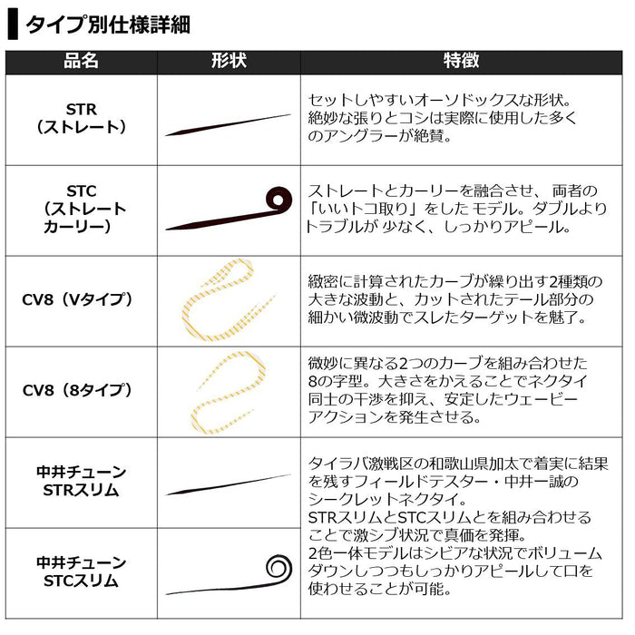 Daiwa Kouga 矽膠領帶 修身直筒 紅金閃粉