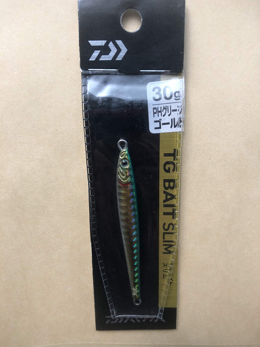 Daiwa Metal Jig Tg Bait Slim 30G 绿色诱饵，可提高钓鱼成功率