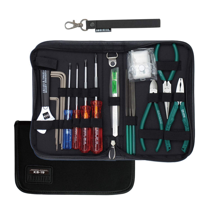 Engineer 19-Piece Maintenance Kit KS-19 Premium Black Tool Set