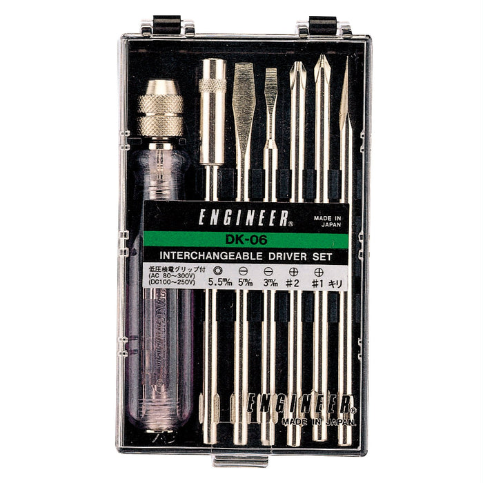 Engineer 7-Piece Interchangeable Screwdriver Set with Electrical Tester Grip DK-06