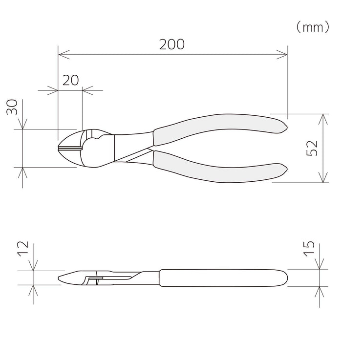 Engineer 200mm Double-Edged Iron Arm Electrician Round Nippers NK-48