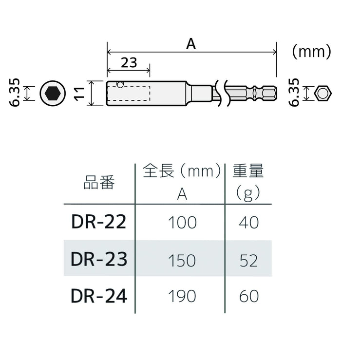 Engineer DR-24 190mm 專業穿透延伸工具