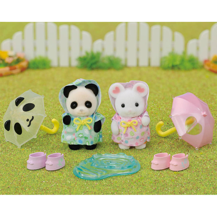 Epoch Sylvanian Families Dollhouse: Rain Play Nakayoshi Baby Set S-74 for 3 Years and Up