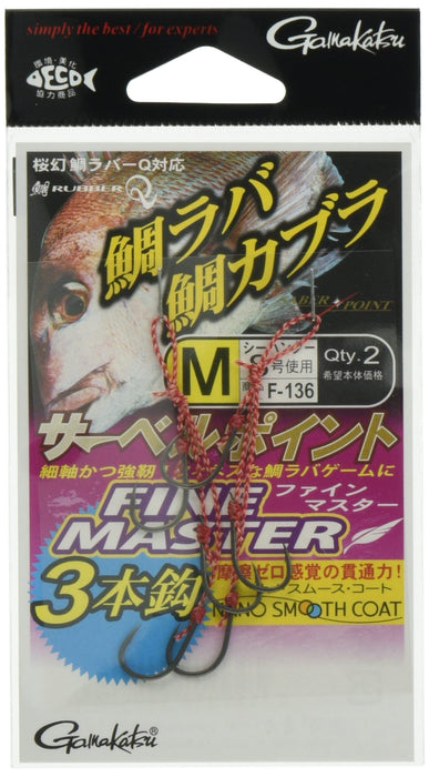 Gamakatsu 螺紋 Sabre Point Fine Master 掛鉤尺寸 3 件裝 3 個