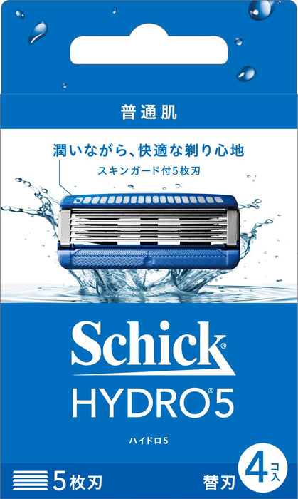 Schick Hydro 5 替換刀片 4 件套帶護膚罩 - 藍色