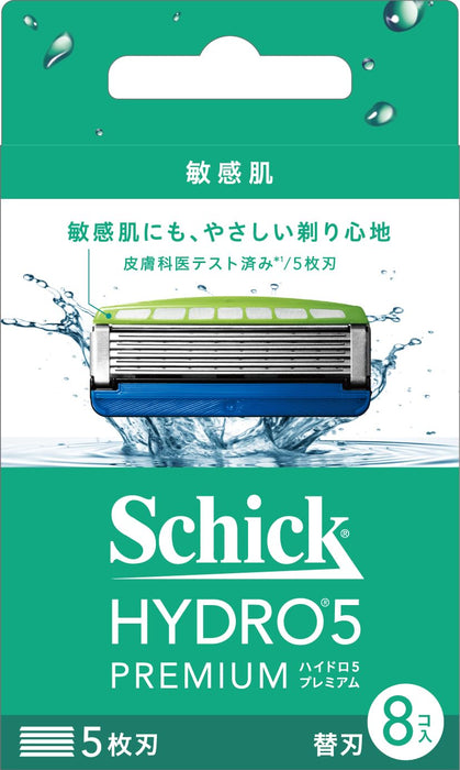 Schick Hydro 5 Sensitive Skin Premium Replacement Blades 8 Pack - Blue