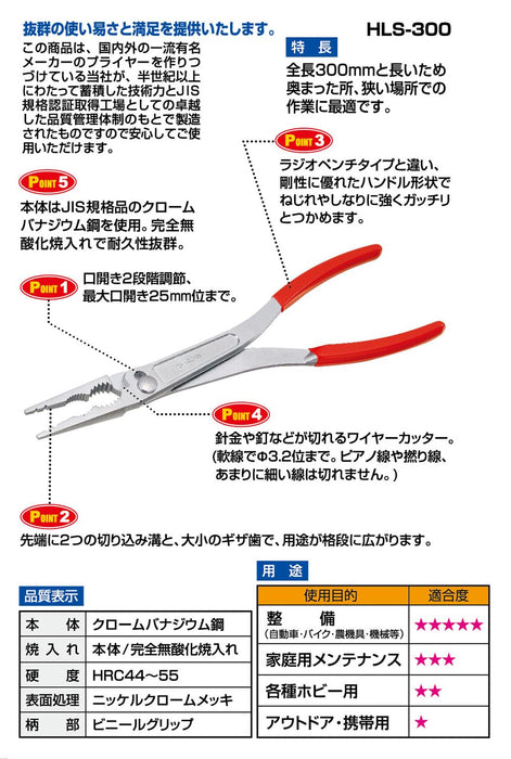 Igarashi Plyer HLS-300 直超长钳子日本制造 Tsubame Sanjo