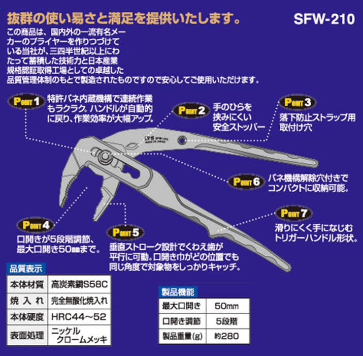 Igarashi Plyer Toji Pla 210mm Sfw-210 水滾花板機 日本製造