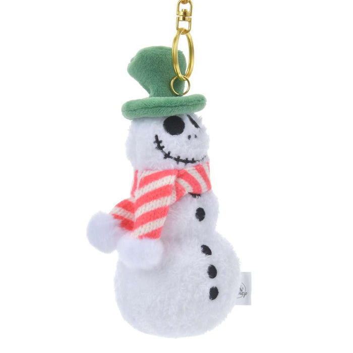 Japan Disney Store Jack Skellington Plush Keychain with Snowmen Theme