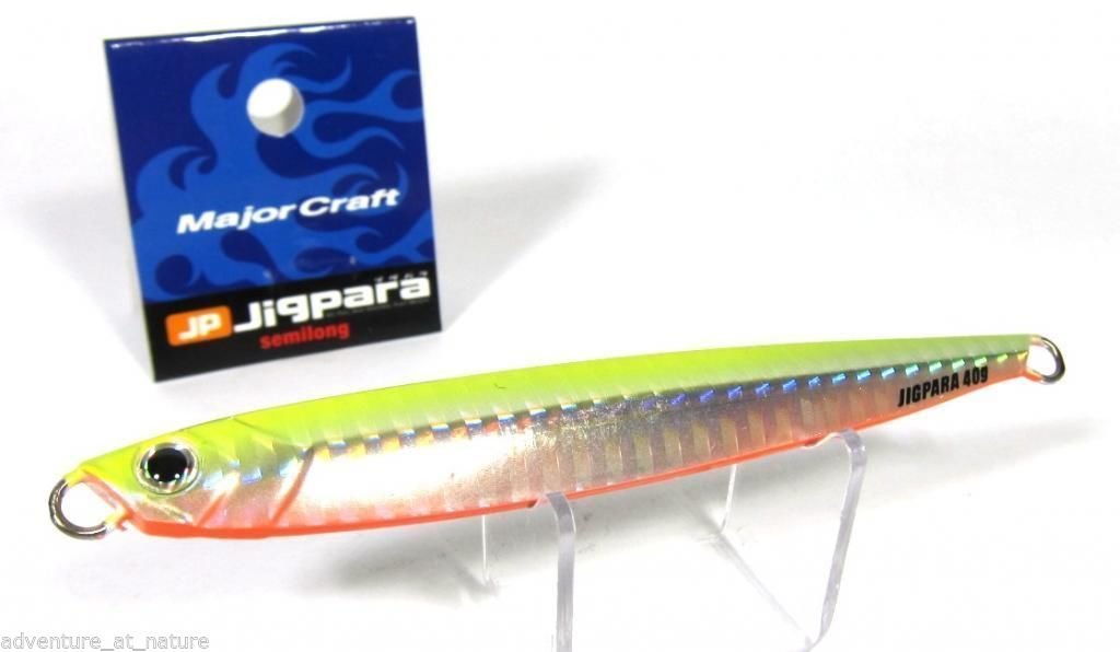 Major Craft Jigpara Semi-Long 40G Lure #9 Yellow Chart Fishing Jig