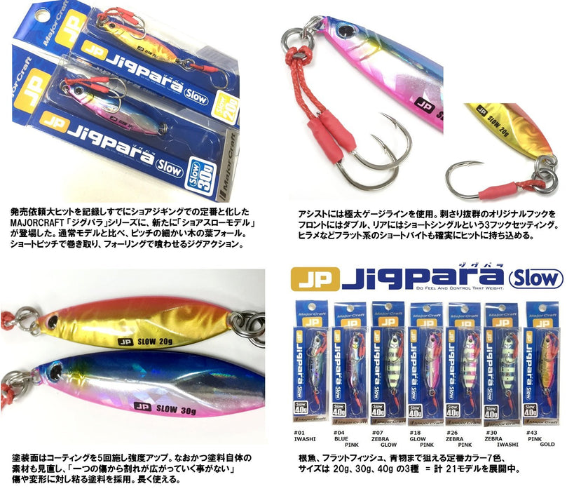 Major Craft Jigpara Shore 慢速 30G 玫瑰金金屬 Jig Lure #43