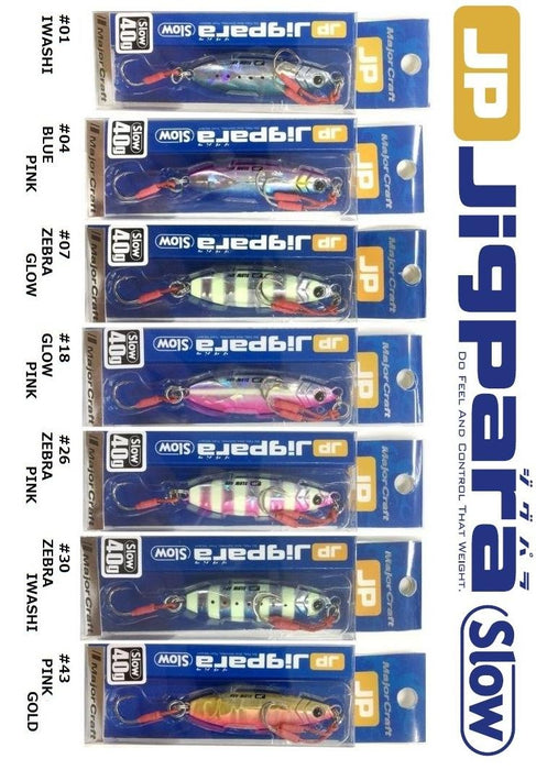 Major Craft Jigpara Shore Slow Metal Jig 40G 斑马粉色 #26 Jpslow-40