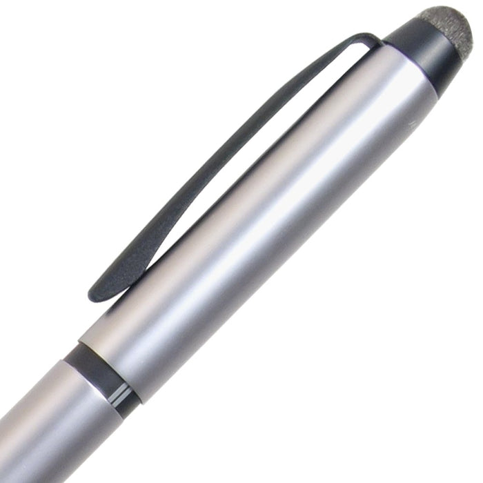 Mitsubishi Pencil Jet Stream 3-Color Retractable Ballpoint & Touch Pen 0.5mm Silver