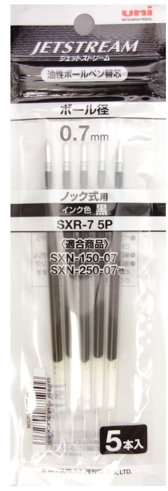 Mitsubishi Pencil Jet Stream Ballpoint Pen Black Refill 0.7mm Pack of 5