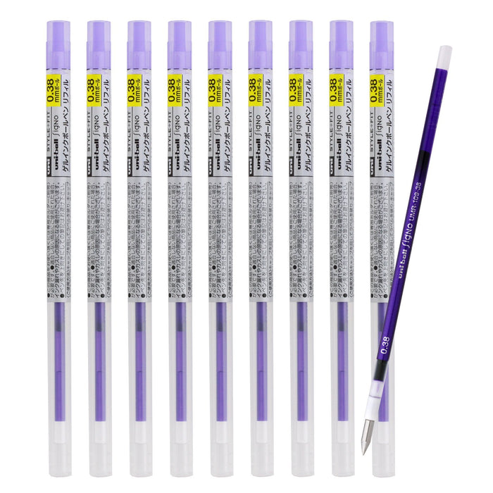 Mitsubishi Pencil Ballpoint Pen Refill 10-Pack Style Fit 0.38 Violet Umr10938.12