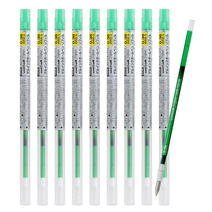 Mitsubishi Pencil Style Fit Signo Ballpoint Pen Refill 0.38mm Green 10-Pack