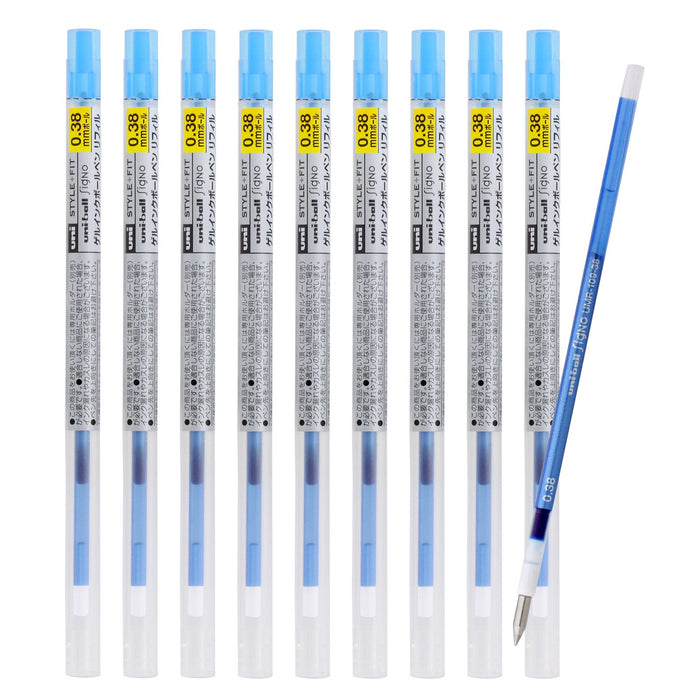 Mitsubishi Pencil Style Fit Signo Ballpoint Pen Refill 0.38 Light Blue 10 Pieces