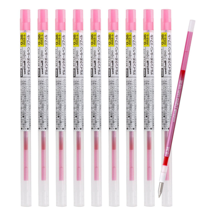 Mitsubishi Pencil Ballpoint Pen Refill Fit Signo Style 0.38 Rose Pink 10 Pack