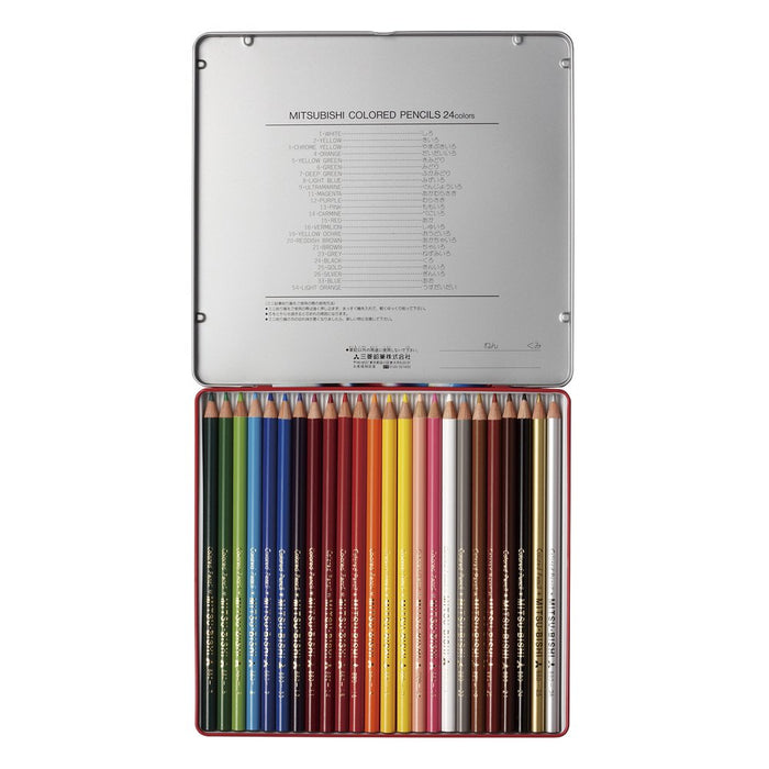 Mitsubishi Pencil K88024Cplt.8 Unipalette 24 Colored Pencils Set Light Blue