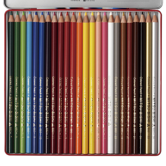 Mitsubishi Pencil K88024Cplt.8 Unipalette 24 Colored Pencils Set Light Blue